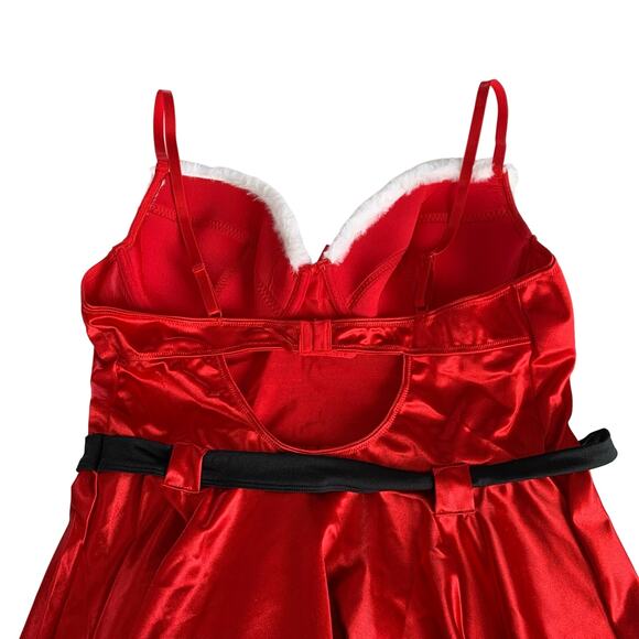 Yandy Christmas Sexy Santa Red & White Babydoll Women’s Halloween Costume 1X/2X - Picture 10 of 13